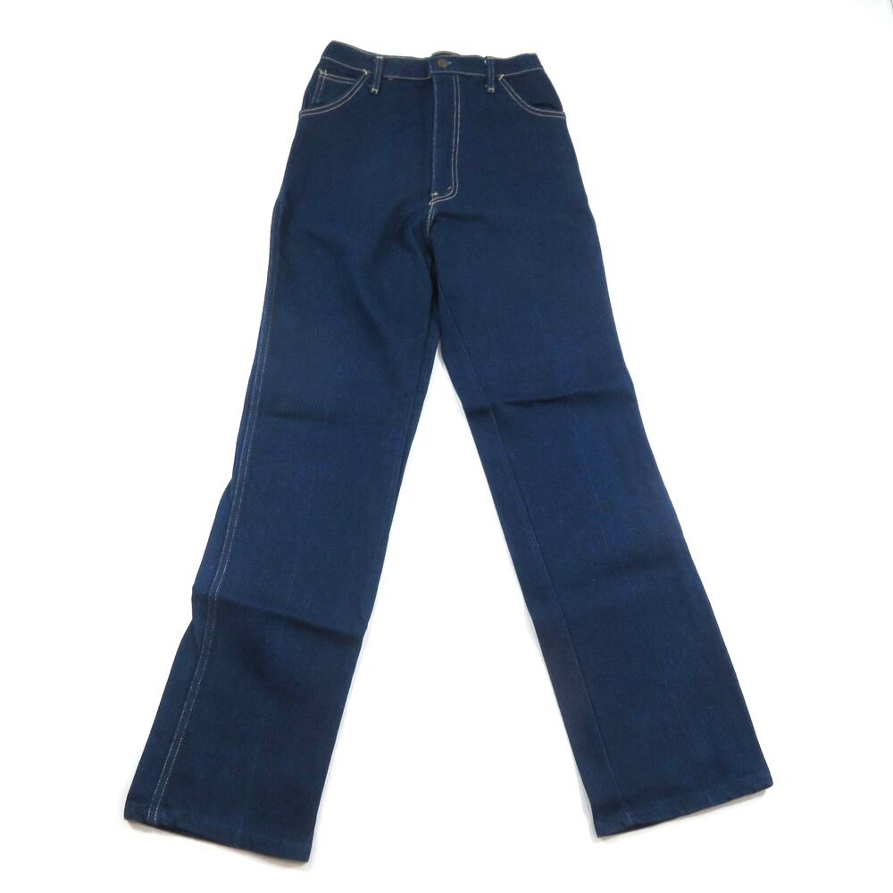 DeeCee Womens Dark Blue Jeans Zip Fly Made in USA Sz 15/16 x 34 Meas 29x33 1970s